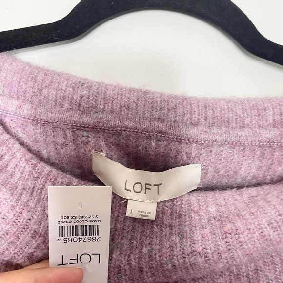 LOFT Mauve Off-the-Shoulder Sweater - Picture 4 of 5